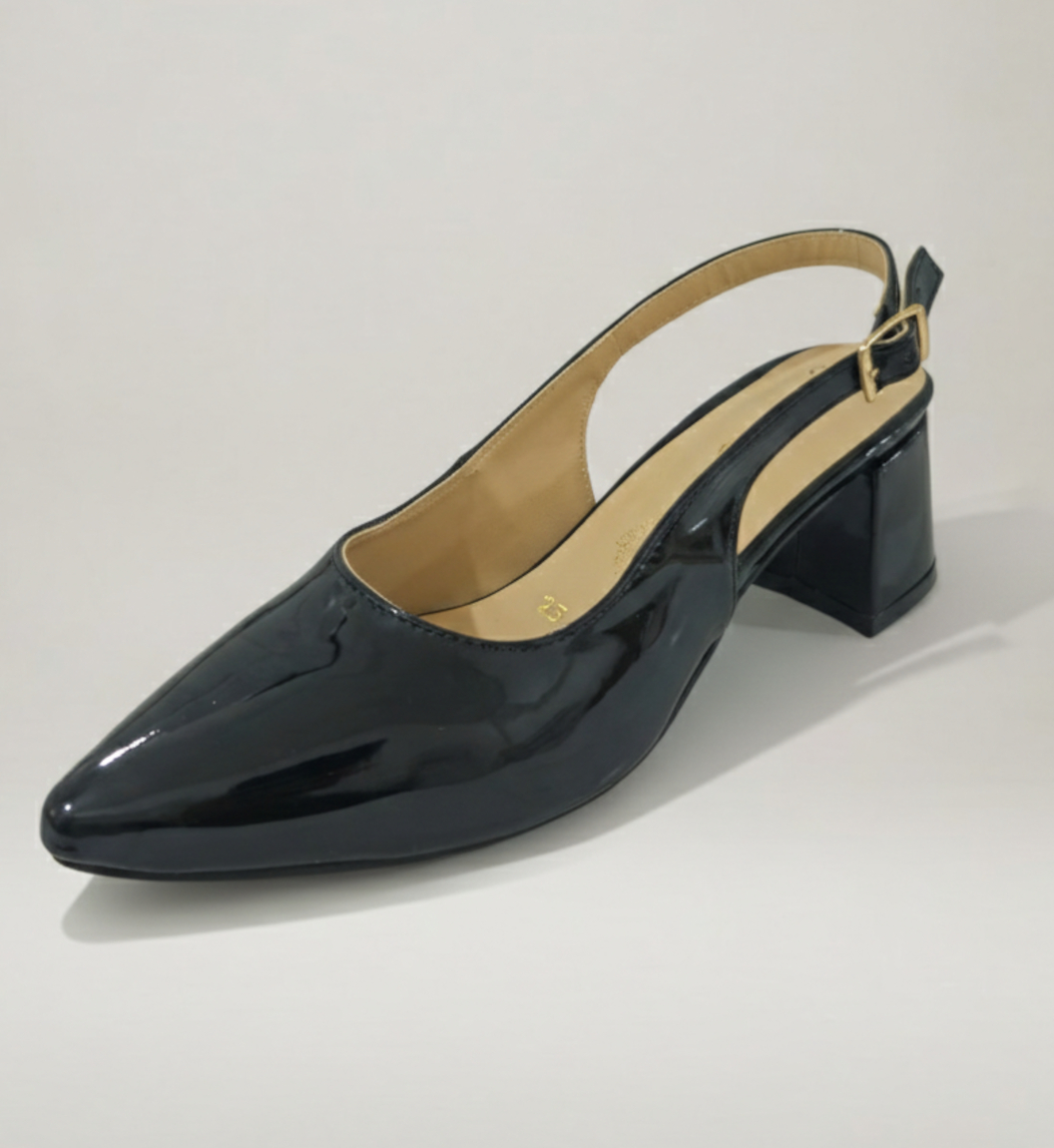 Zapatilla Milano – Negro | Destalonado Clásico Brillante
