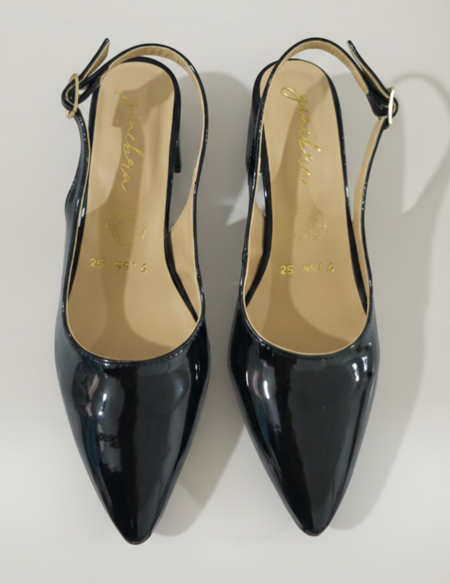 Zapatilla Milano – Negro | Destalonado Clásico Brillante - Imagen 3