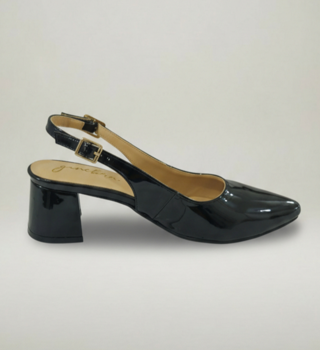 Zapatilla Milano – Negro | Destalonado Clásico Brillante - Imagen 2