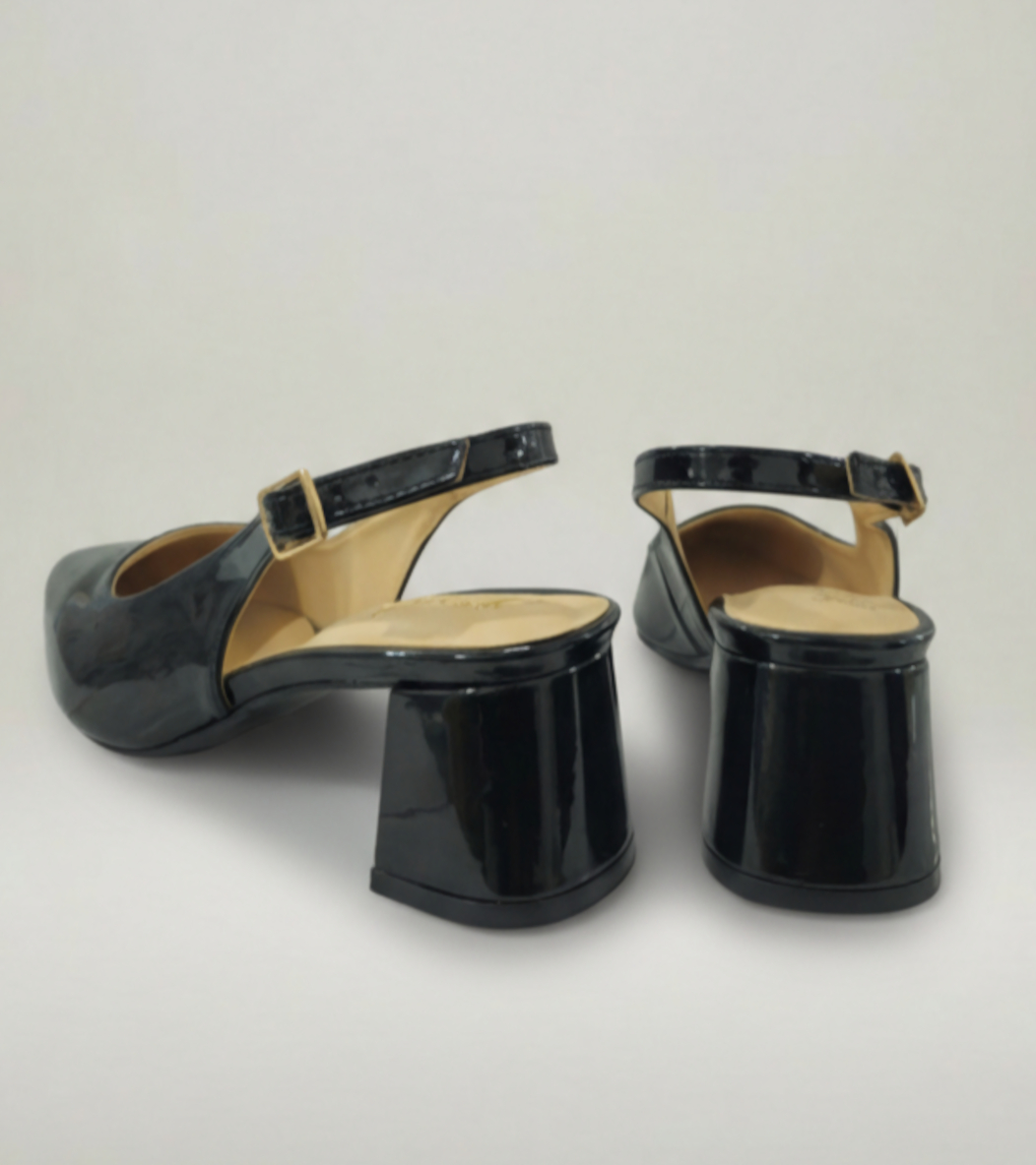 Zapatilla Milano – Negro | Destalonado Clásico Brillante - Imagen 4