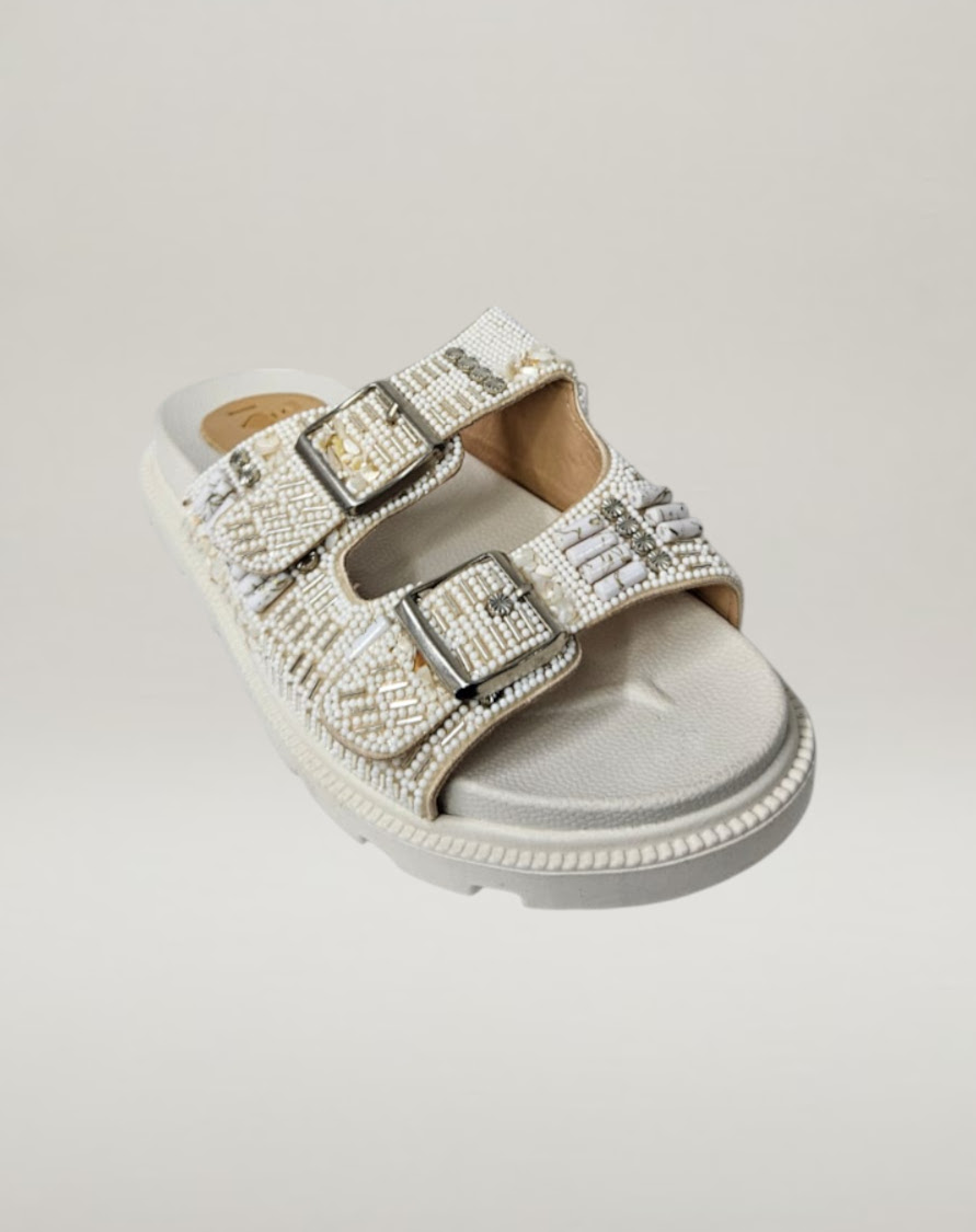 Sandalia Ibiza – Blanco | Doble Hebilla Chunky - Imagen 3