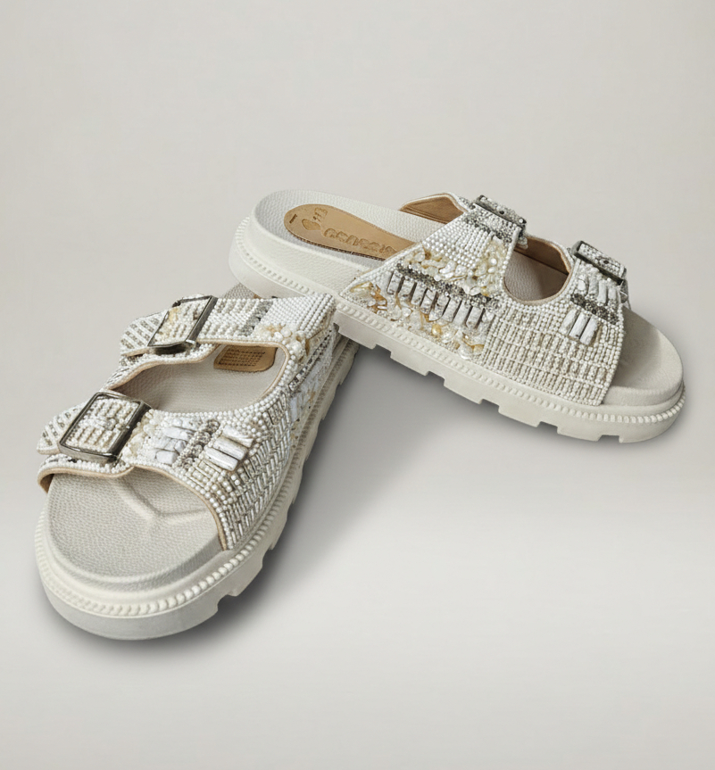 Sandalia Ibiza – Blanco | Doble Hebilla Chunky - Imagen 2