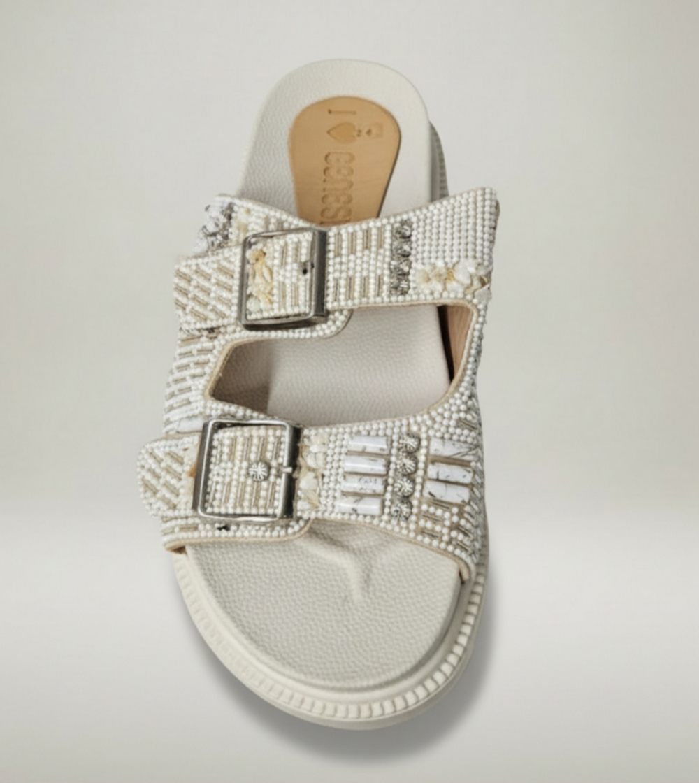 Sandalia Ibiza – Blanco | Doble Hebilla Chunky - Imagen 5