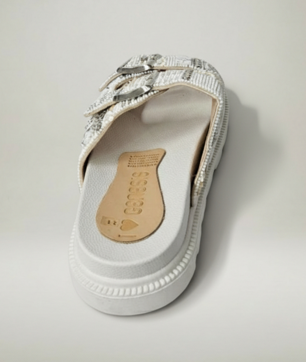 Sandalia Ibiza – Blanco | Doble Hebilla Chunky - Imagen 4