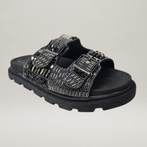 Sandalia Ibiza – Negro | Doble Hebilla Chunky